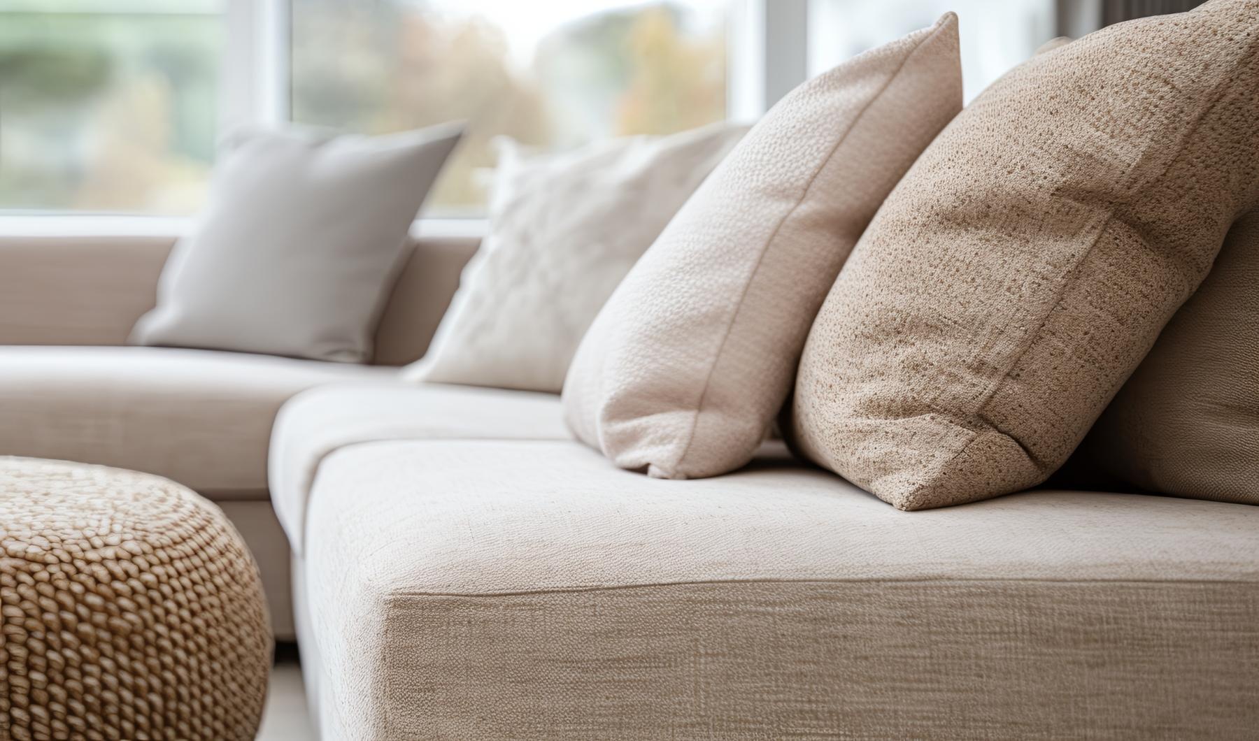 a couch with pillows